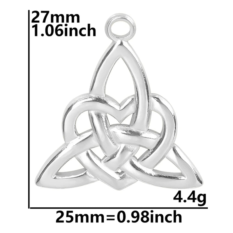 10Pcs/Lot Mix Witch Knot Moon Star Charms Stainless Steel Pendant Jewelry