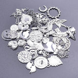 10Pcs/Lot Mix Witch Knot Moon Star Charms Stainless Steel Pendant Jewelry