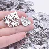 10Pcs/Lot Mix Witch Knot Moon Star Charms Stainless Steel Pendant Jewelry