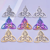 10Pcs Mixed Witch Amulet Knot Moon Star Sun Charms Stainless Steel Pendant
