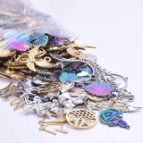10Pcs Mixed Witch Amulet Knot Moon Star Sun Charms Stainless Steel Pendant