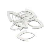 10Pcs Raw Brass Silver Leaf Charms Drop Pendant DIY Earring Necklace