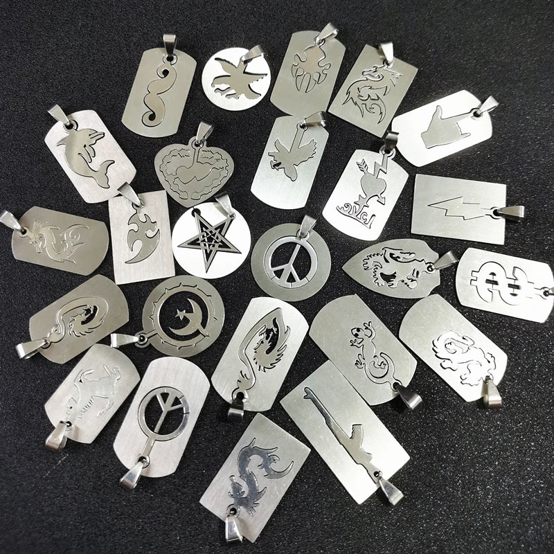 10Pcs Stainless Steel Pendants Jewelry Finding Accessories