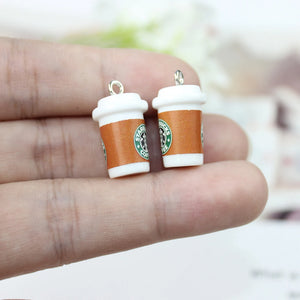 10Pcs Resin Drink Charm Coffee Cup Pendant For Earrings Keychain DIY
