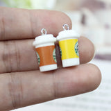 10Pcs Resin Drink Charm Coffee Cup Pendant For Earrings Keychain DIY
