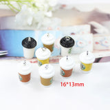 10Pcs Resin Drink Charm Coffee Cup Pendant For Earrings Keychain DIY