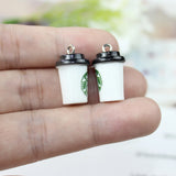 10Pcs Resin Drink Charm Coffee Cup Pendant For Earrings Keychain DIY