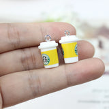 10Pcs Resin Drink Charm Coffee Cup Pendant For Earrings Keychain DIY