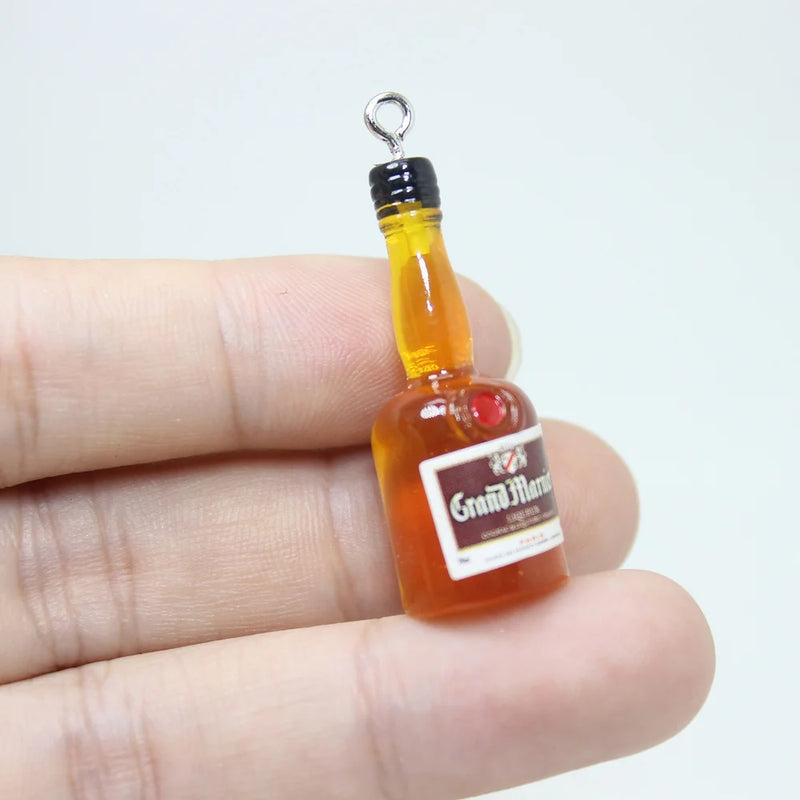 10Pcs Resin Wine Bottle Charm Pendant For DIY Jewelry Making