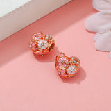 10Pc Rose Series Bead Bow Heart Beads for Silver Bracelet