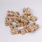 10Pcs Crystal Silver Bear Charms for DIY Jewelry Making