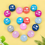 10Pcs Silicone Beads I LOVE DAD/MOM for DIY Baby Pacifier Chain