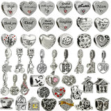 10Pcs Silver Heart Charms DIY Jewelry Making