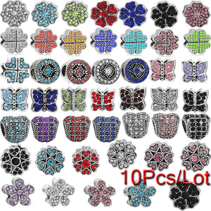 Crystal Flower Butterfly Charms Beads for Bracelets Necklace