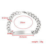 10Pcs/Lot Stainless Steel Cuban Chain Bracelet Adjustable Woman Man Bracelets