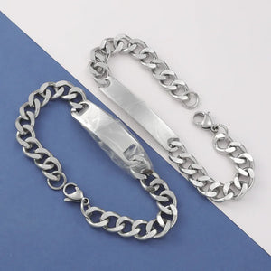 10Pcs/Lot Stainless Steel Cuban Chain Bracelet Adjustable Woman Man Bracelets