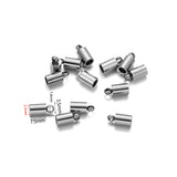 10Pcs Stainless Steel End Cap for Tassel Leather Cord DIY Bracelet