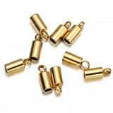 10Pcs Stainless Steel End Cap for Tassel Leather Cord DIY Bracelet