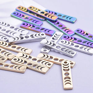 10Pcs/Lot Stainless Steel Triple Moon Star Charms Gothic Pendant Jewelry Making
