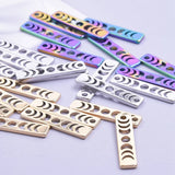 10Pcs/Lot Stainless Steel Triple Moon Star Charms Gothic Pendant Jewelry Making