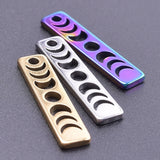 10Pcs/Lot Stainless Steel Triple Moon Star Charms Gothic Pendant Jewelry Making