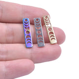 10Pcs/Lot Stainless Steel Triple Moon Star Charms Gothic Pendant Jewelry Making