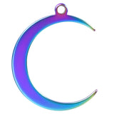 10Pcs Stainless Steel Moon Charms Jewelry Findings Pendant Necklaces Making