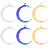 10Pcs Stainless Steel Moon Charms Jewelry Findings Pendant Necklaces Making