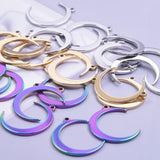 10Pcs Stainless Steel Moon Charms Jewelry Findings Pendant Necklaces Making