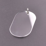 10Pcs Stainless Steel Rectangle Dog Tag Charms Pendant Diy Necklaces