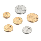 10Pcs Stainless Steel Round Hammered Disc Earrings Charms