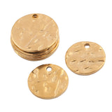 10Pcs Stainless Steel Round Hammered Disc Earrings Charms