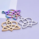 10Pcs/Lot Stainless Steel Witch Heart Charms Vintage Celtic Knot Pendant