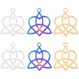 10Pcs/Lot Stainless Steel Witch Heart Charms Vintage Celtic Knot Pendant