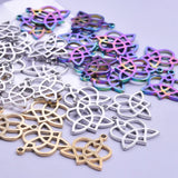 10Pcs/Lot Stainless Steel Witch Heart Charms Vintage Celtic Knot Pendant