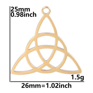10Pcs Stainless Steel Witchcraft Knot Charms Vintage Celtic Knot Amulet Pendant