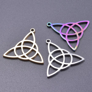 10Pcs Stainless Steel Witchcraft Knot Charms Vintage Celtic Knot Amulet Pendant