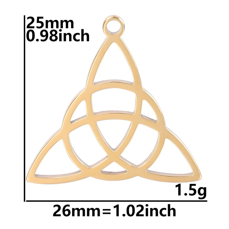10Pcs Stainless Steel Witchcraft Knot Charms Vintage Celtic Knot Amulet Pendant