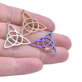 10Pcs Stainless Steel Witchcraft Knot Charms Vintage Celtic Knot Amulet Pendant