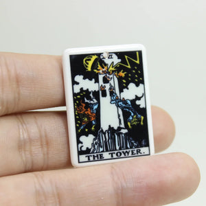 10Pcs Tarot Card Charm Acrylic Pendant For Jewelry Making