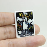 10Pcs Tarot Card Charm Acrylic Pendant For Jewelry Making