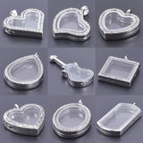 10Pcs Heart Locket Pendant Couple Love Glass Relicario Colgantes Jewelry