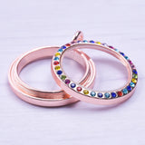 10Pcs Round Glass Memory Locket Pendant Necklaces