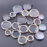 10Pcs Round Glass Memory Locket Pendant Necklaces