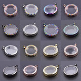 10Pcs Round Glass Memory Locket Pendant Necklaces
