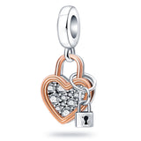 10Pcs Two Tone Happy Anniversary Charm Eternity Symbol Heart DIY Jewelry