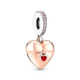 10Pcs Two Tone Happy Anniversary Charm Eternity Symbol Heart DIY Jewelry