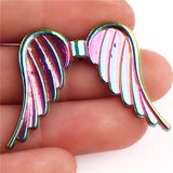 10Pcs Vintage Angel Feather Wings Spacer Beads Charms for Jewelry Making