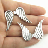 10Pcs Vintage Angel Feather Wings Spacer Beads Charms for Jewelry Making