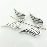 10Pcs Vintage Angel Feather Wings Spacer Beads Charms for Jewelry Making